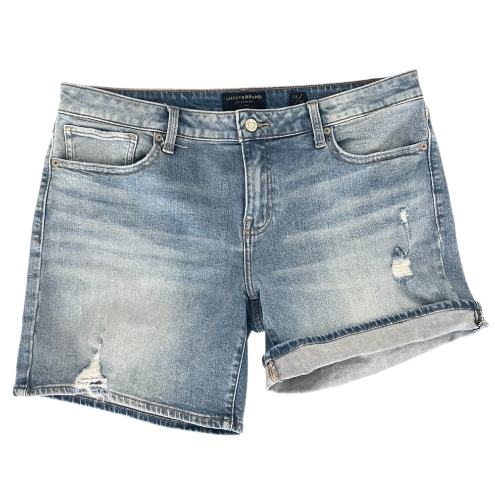Lucky Brand Destressed Boyfriend Jean Short Size 31